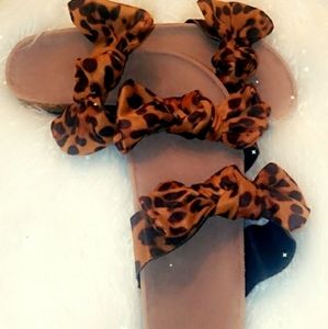 Leopard Bow Tie Sandals